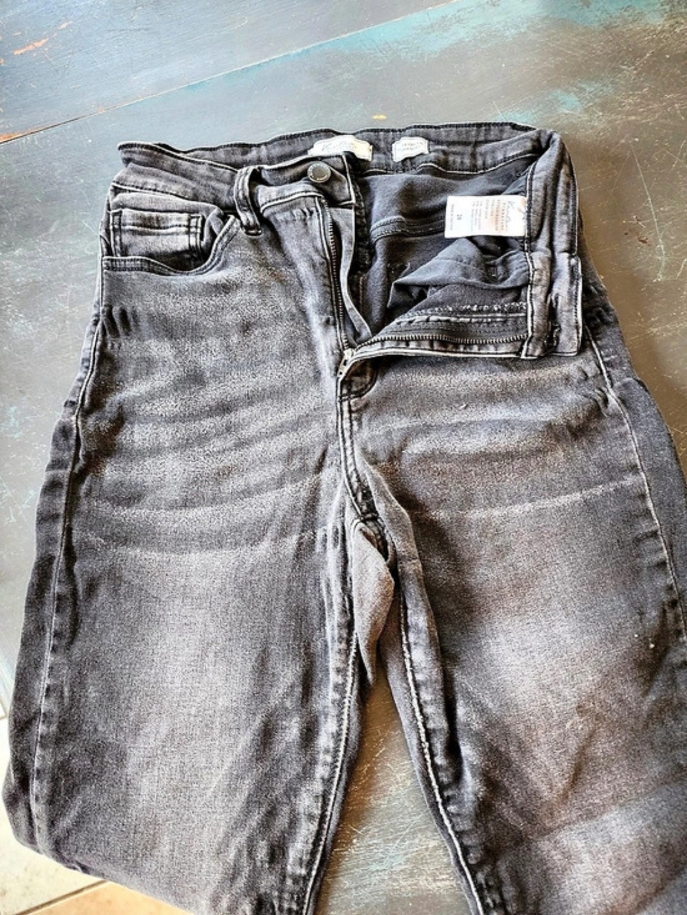 Kancan Ultra High Rise Ankle Skinny Gray Jeans 28